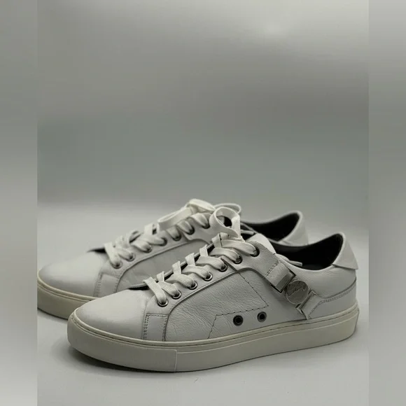 Versace Collection Medusa Strap White Leather Lace Up Sneakers Men's EUR 41 - Picture 4 of 13